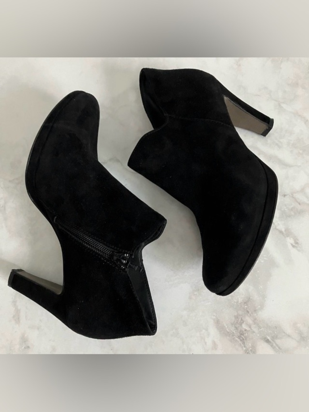 PAUL GREEN Black Suede Heels Size 3.5 (US 5.5)